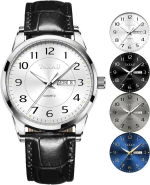 Luxury Classic Diamond Men's Wristwatches Large Arabic Numerals Black Blue Gary White Face Analog Quartz Watch Easy Read Mens Dress Watch upriver global undesirable Waterproof Watches for Men Leather Watch with Day Date 