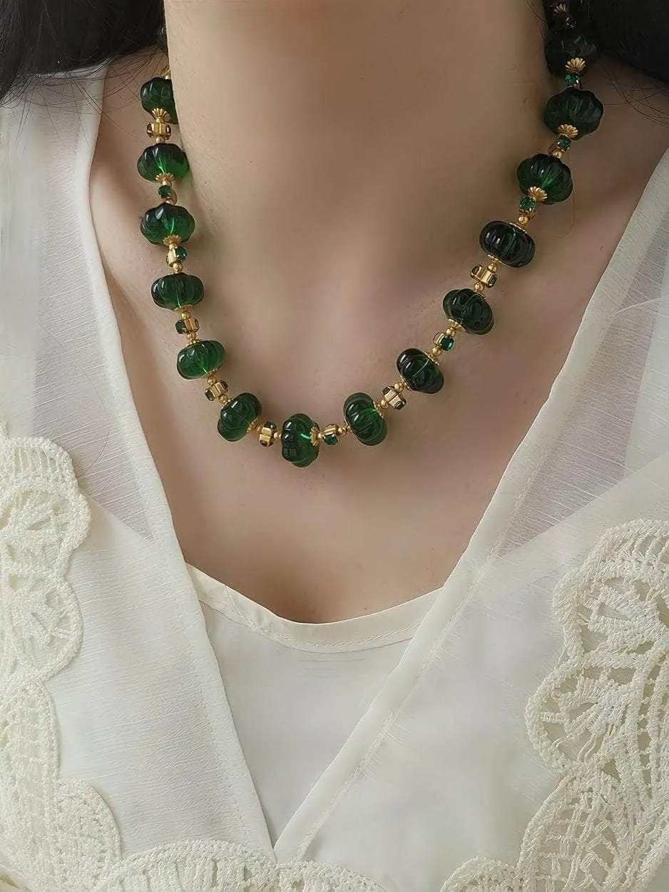 Luxury Czech Glass Vintage Beaded Genève Necklace