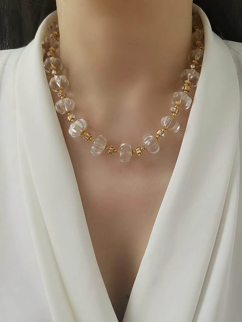Luxury Czech Glass Vintage Beaded Genève Necklace