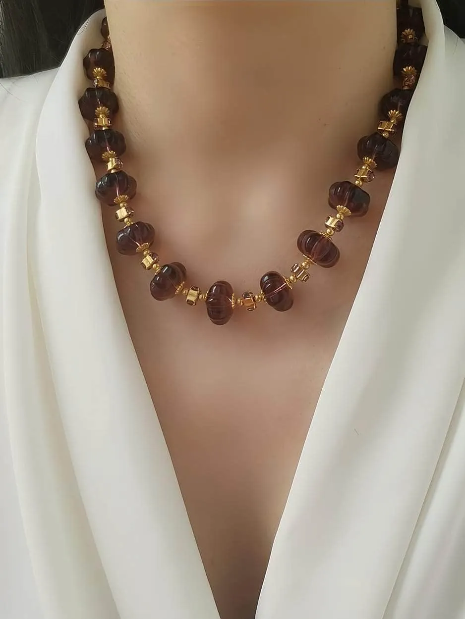 Luxury Czech Glass Vintage Beaded Genève Necklace