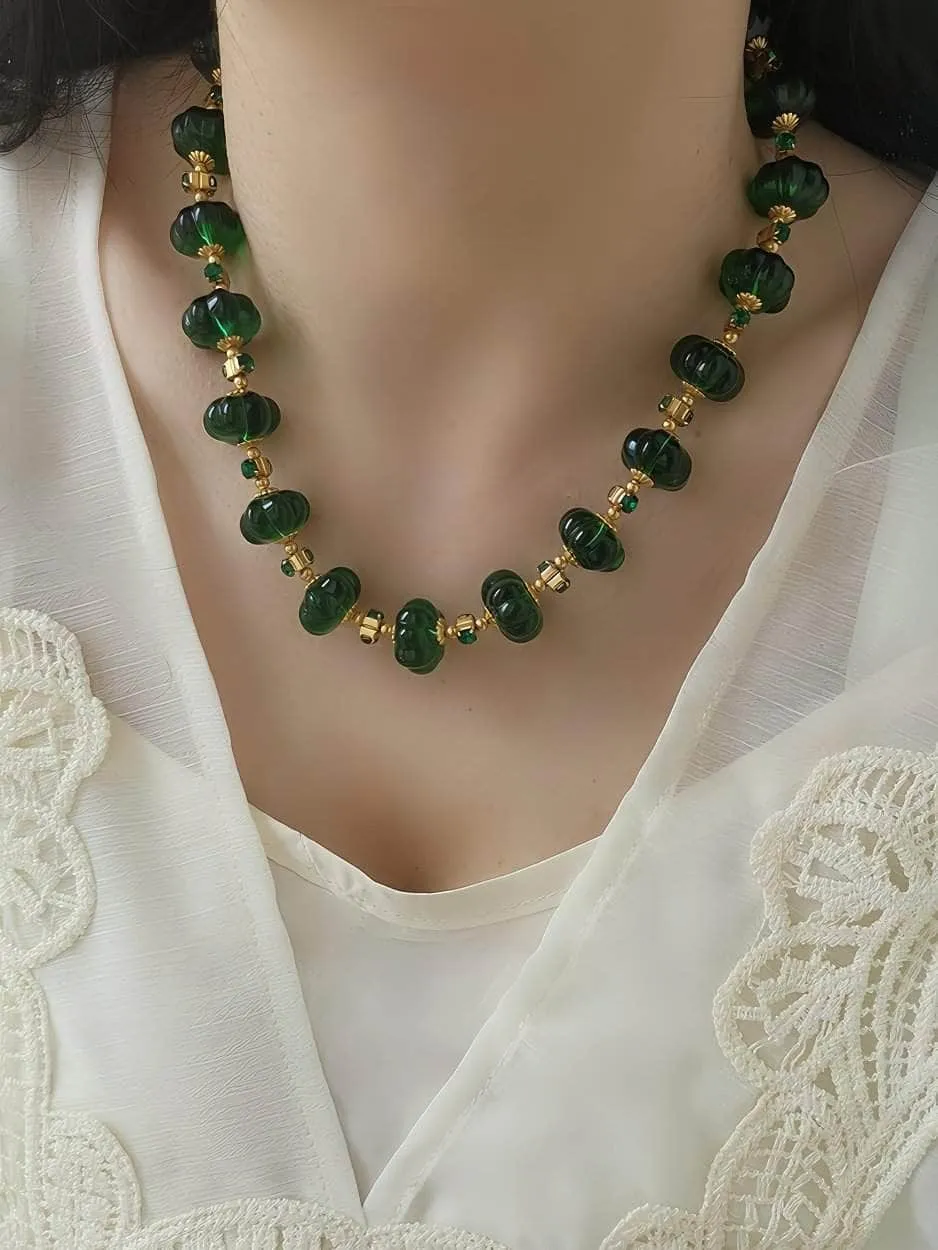 Luxury Czech Glass Vintage Beaded Genève Necklace
