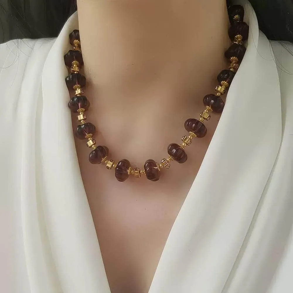 Luxury Czech Glass Vintage Beaded Genève Necklace