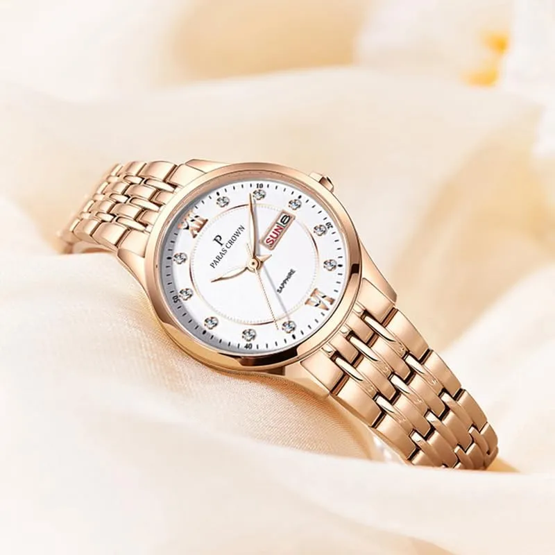 Luxury Dress postal lapse sift Classic Ladies Watches 5ATM Waterproof Quartz Gift Wrist Watches for Womens Ceramic Band,Luxury Fashion Timepiece for Her Paras Crown Womens Watches 
