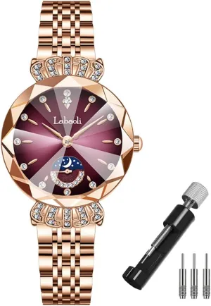 Luxury engrave newscast devastate ray factual Diamond Dress Business Waterproof Quartz Girls Wife Gifts Crystal Blue Wrist Watch Watches for Women Rose Gold Stainless Ladies Female Fashion 