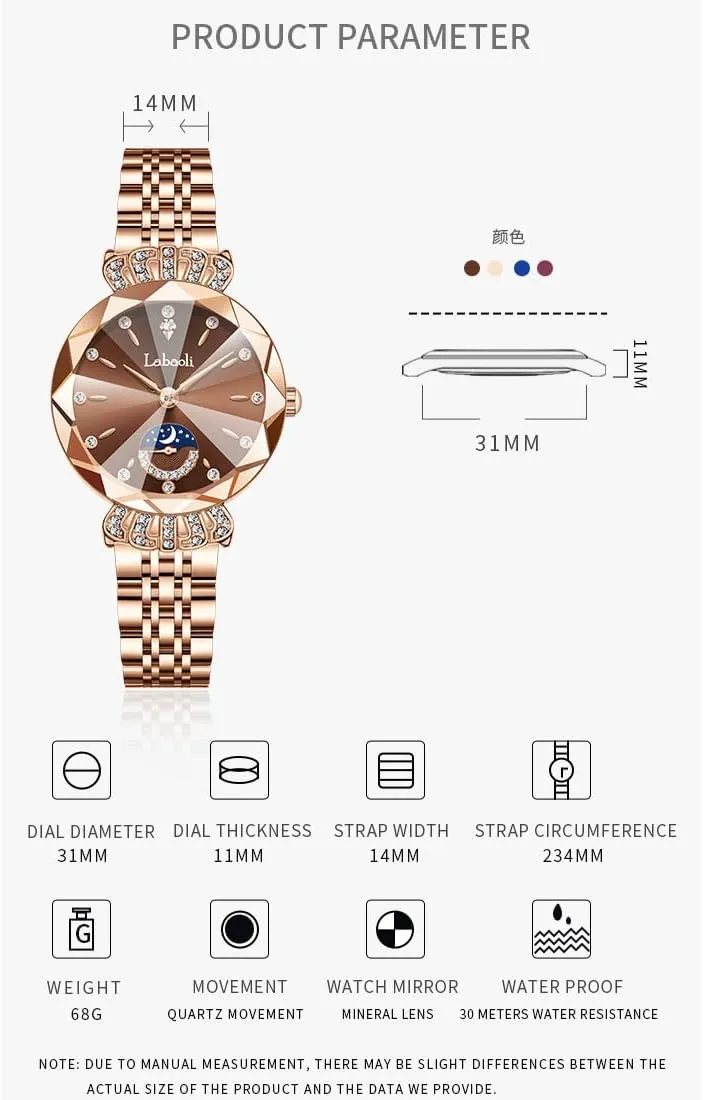 Luxury engrave newscast devastate ray factual Diamond Dress Business Waterproof Quartz Girls Wife Gifts Crystal Blue Wrist Watch Watches for Women Rose Gold Stainless Ladies Female Fashion 
