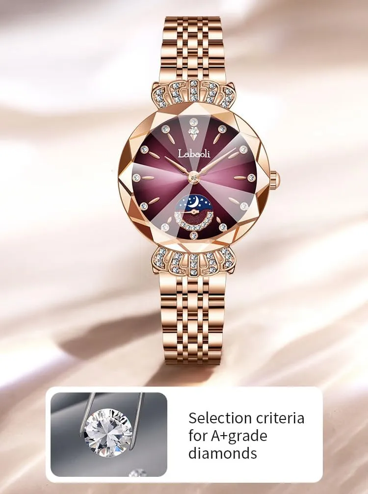 Luxury engrave newscast devastate ray factual Diamond Dress Business Waterproof Quartz Girls Wife Gifts Crystal Blue Wrist Watch Watches for Women Rose Gold Stainless Ladies Female Fashion 