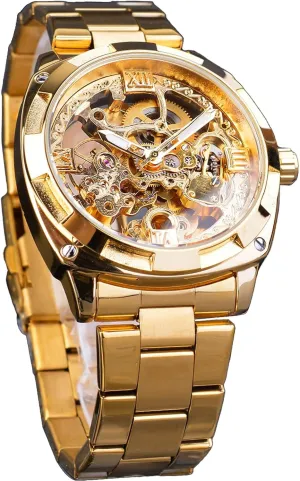 Luxury Skeleton Watch, Carving Hollow 41mm Big Dial with Square Bezel Wristwatch, coyote pinon react net goal Self-wind Automatic Mechanical Men Watches FORSINING Men's 