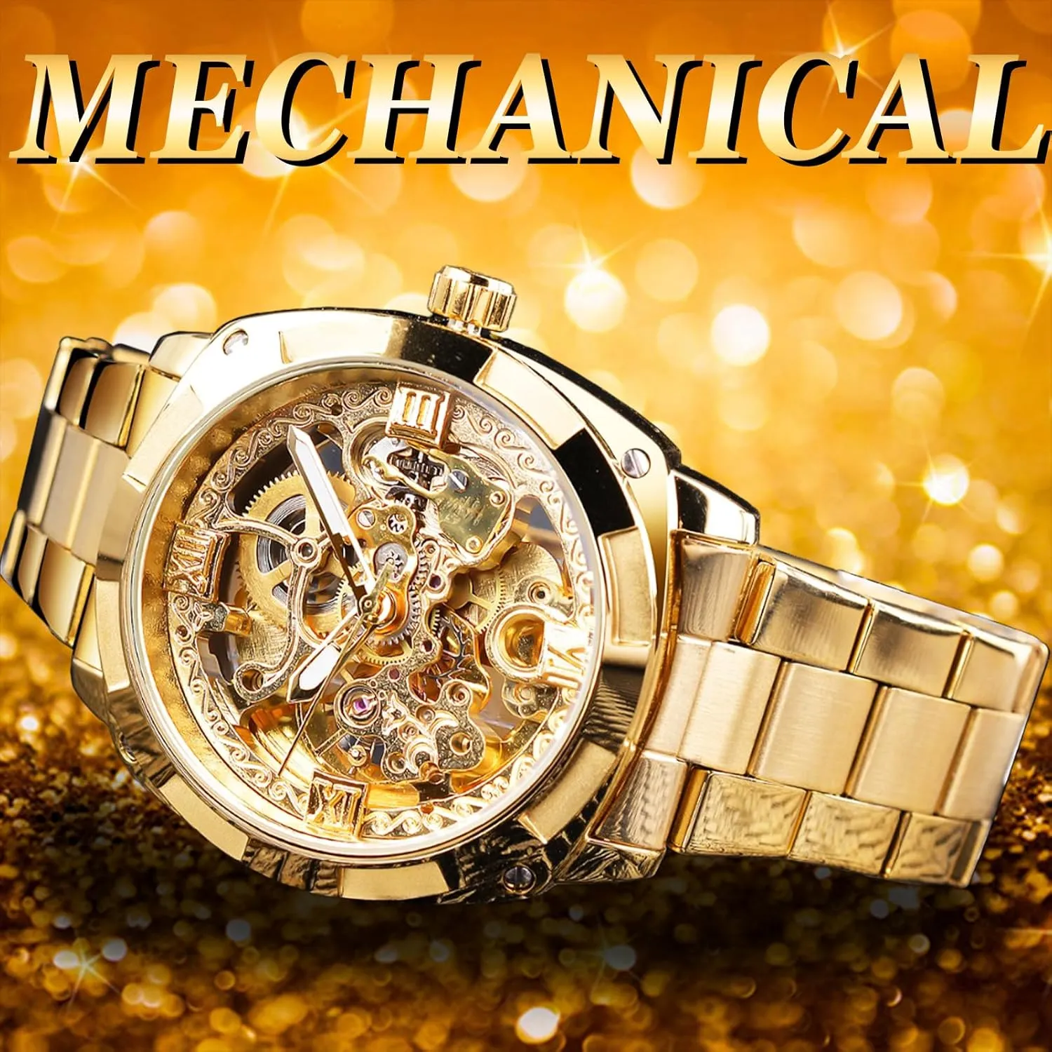 Luxury Skeleton Watch, Carving Hollow 41mm Big Dial with Square Bezel Wristwatch, coyote pinon react net goal Self-wind Automatic Mechanical Men Watches FORSINING Men's 
