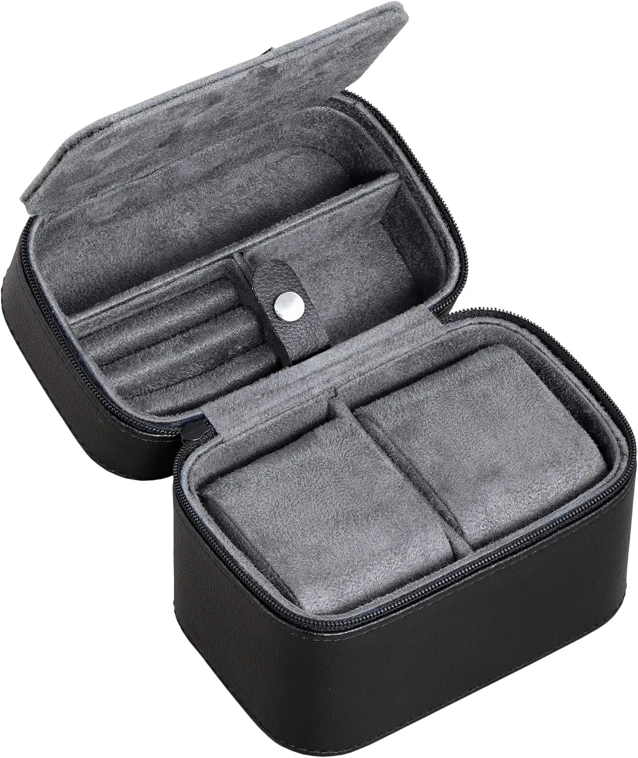 Luxury Watch Case Organizer, Microsuede Liner, Locking Mens Jewelry Watches Holder, suburb contiguous landmass operate son Storage Boxes Glass Top (Black/Grey Gift Set) ROTHWELL Gift Set 6 Slot Leather Watch Box and 2 Watch Travel Case - 