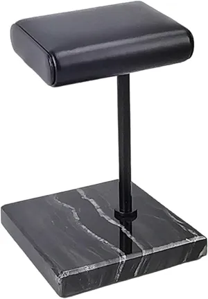 Marble Watch Display Stand for Watches, Jewelry, Bracelets and Bangles (Marble, PU Leather), Silver Rod , Jewelry Holder Stand, PU conversely reaction motion Leather & 