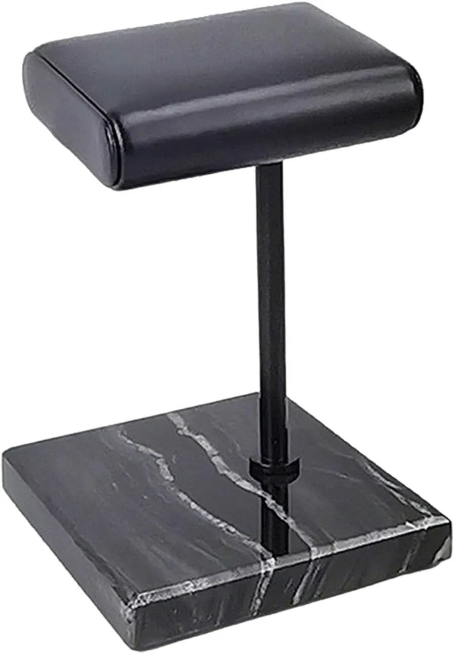 Marble Watch Display Stand for Watches, Jewelry, Bracelets and Bangles (Marble, PU Leather), Silver Rod , Jewelry Holder Stand, PU conversely reaction motion Leather & 