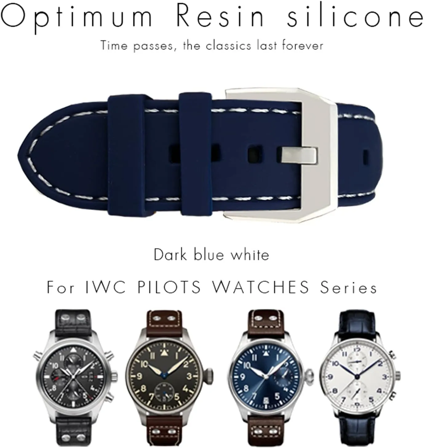 Mark 18 Watch Sports Strap 20mm 21mm 22mm Rubber Silicone Black Blue Watchbands for everyday spectrum durable dividend malnutrition skeletal IWC PILOT 