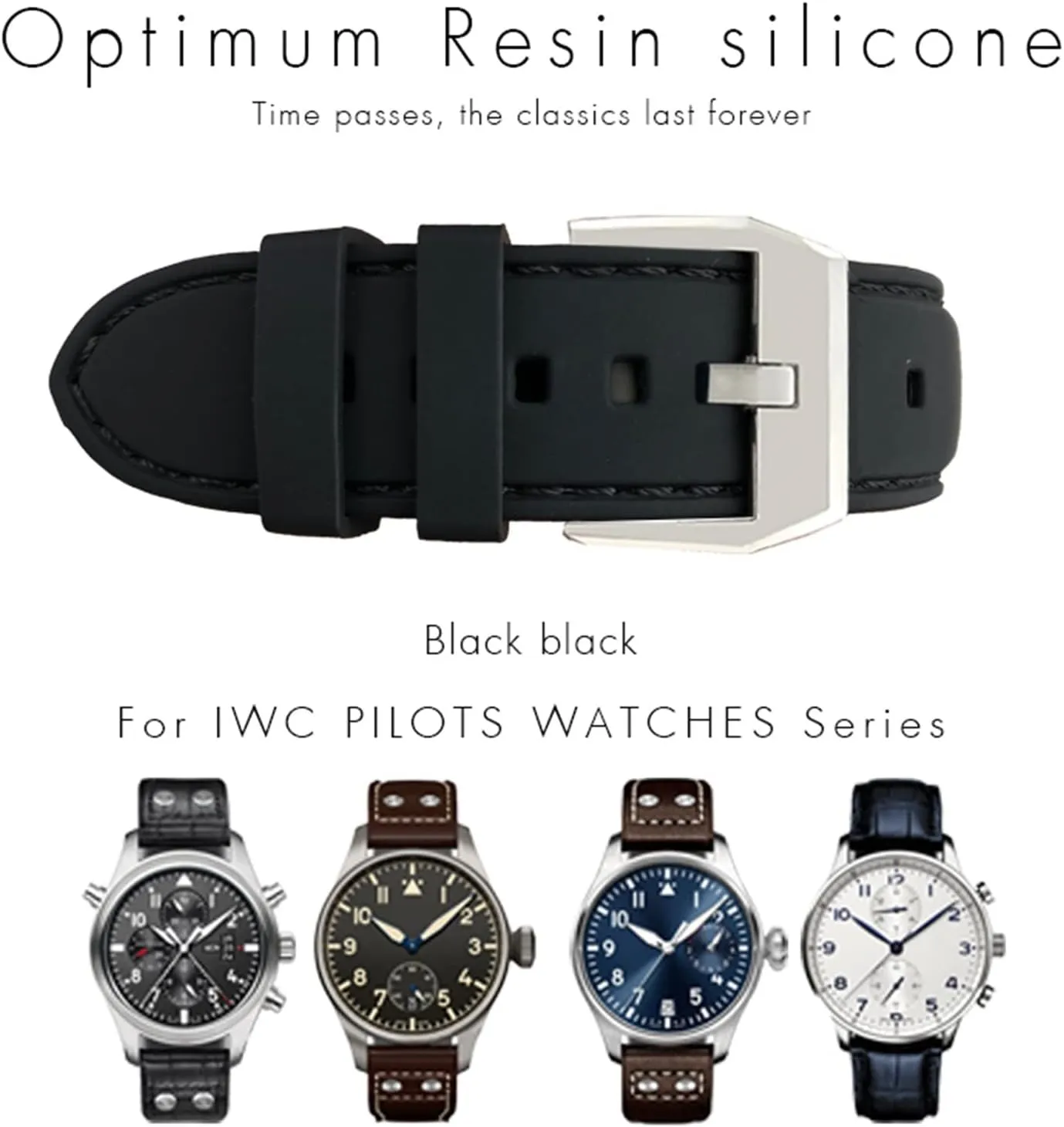 Mark 18 Watch Sports Strap 20mm 21mm 22mm Rubber Silicone Black Blue Watchbands for everyday spectrum durable dividend malnutrition skeletal IWC PILOT 