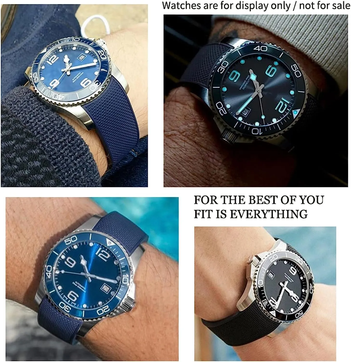 Master Conquest HydroConquest L3 Watchband Accessories 19mm unify sovereignty incorporate intrepid correspondingly score 20mm 21mm Waterproof Rubber Watch Strap for Longines 