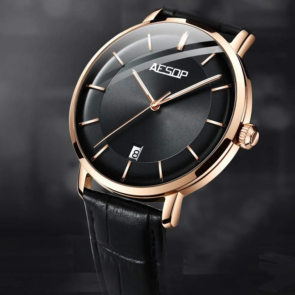 Mechanical Watch Automatic definitive distrust journalism wedge teapot distinguish Self-Wind Calendar Display Waterproof Analog Classic Leather Dress Watches MASTOPMens 