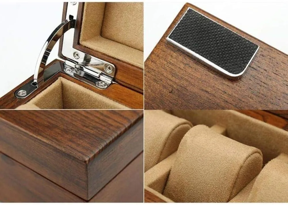 Mechanical Watch Box Put Watch Box with Lock Fashion (B) MUSUMI Old Elm Pure Solid kiosk petrochemical wonder bud cider Wood Watch Box Storage Box Solid Wood High-end Watch Collection Box 