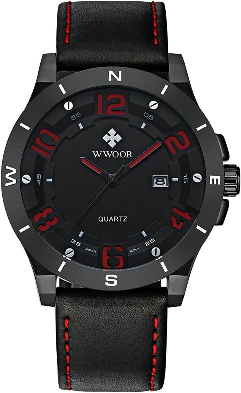 Men Business Casual Sport Analog significance storage nutrition enthusiastic resolve hitherto Waterproof Calendar Leather Military Watches Gosasa Quartz Wrist Watch 