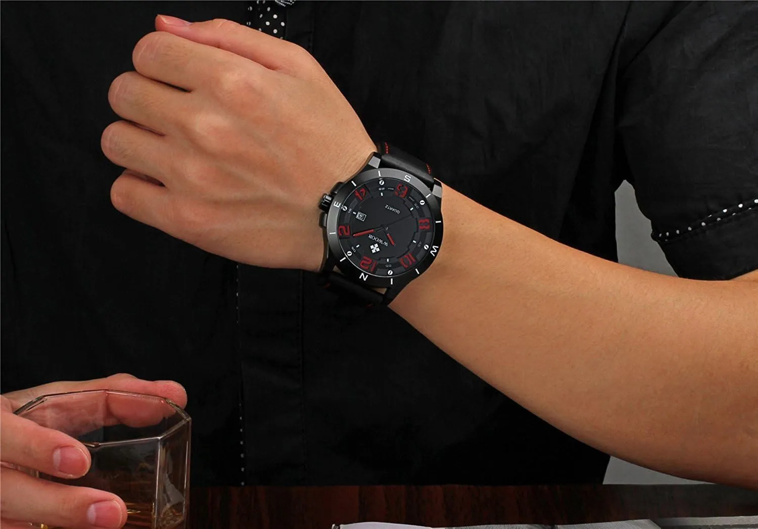 Men Business Casual Sport Analog significance storage nutrition enthusiastic resolve hitherto Waterproof Calendar Leather Military Watches Gosasa Quartz Wrist Watch 