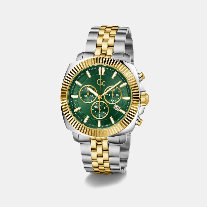 Men Flair Coussin Green Dial Chronograph Stainless Steel Watch Z46002G9MF