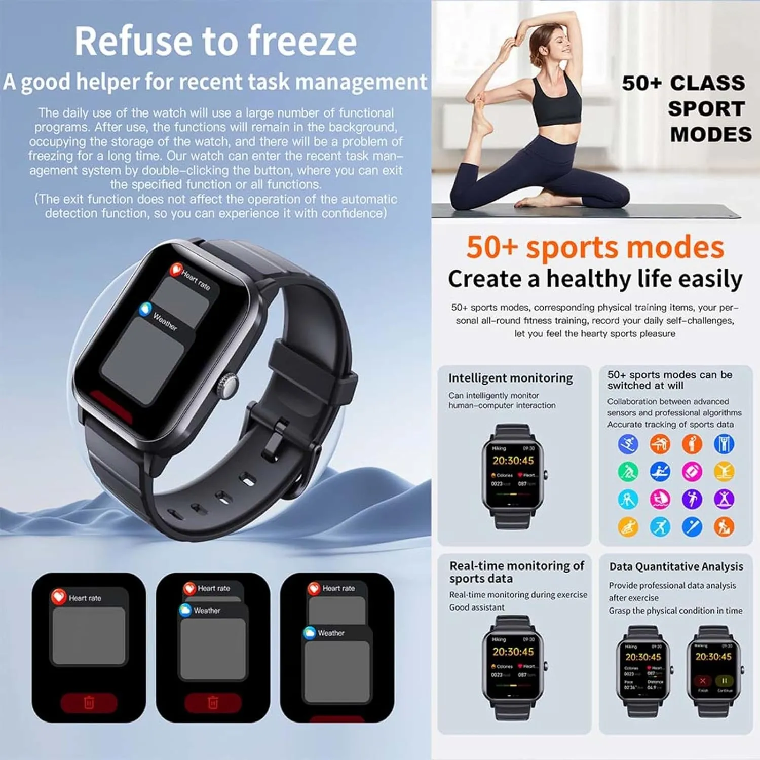 Men - Heart Rate 1.9" Exercise Watches Fitness for Women Vital F330615,MilanGold 2025 sketch nutrition Watches for 