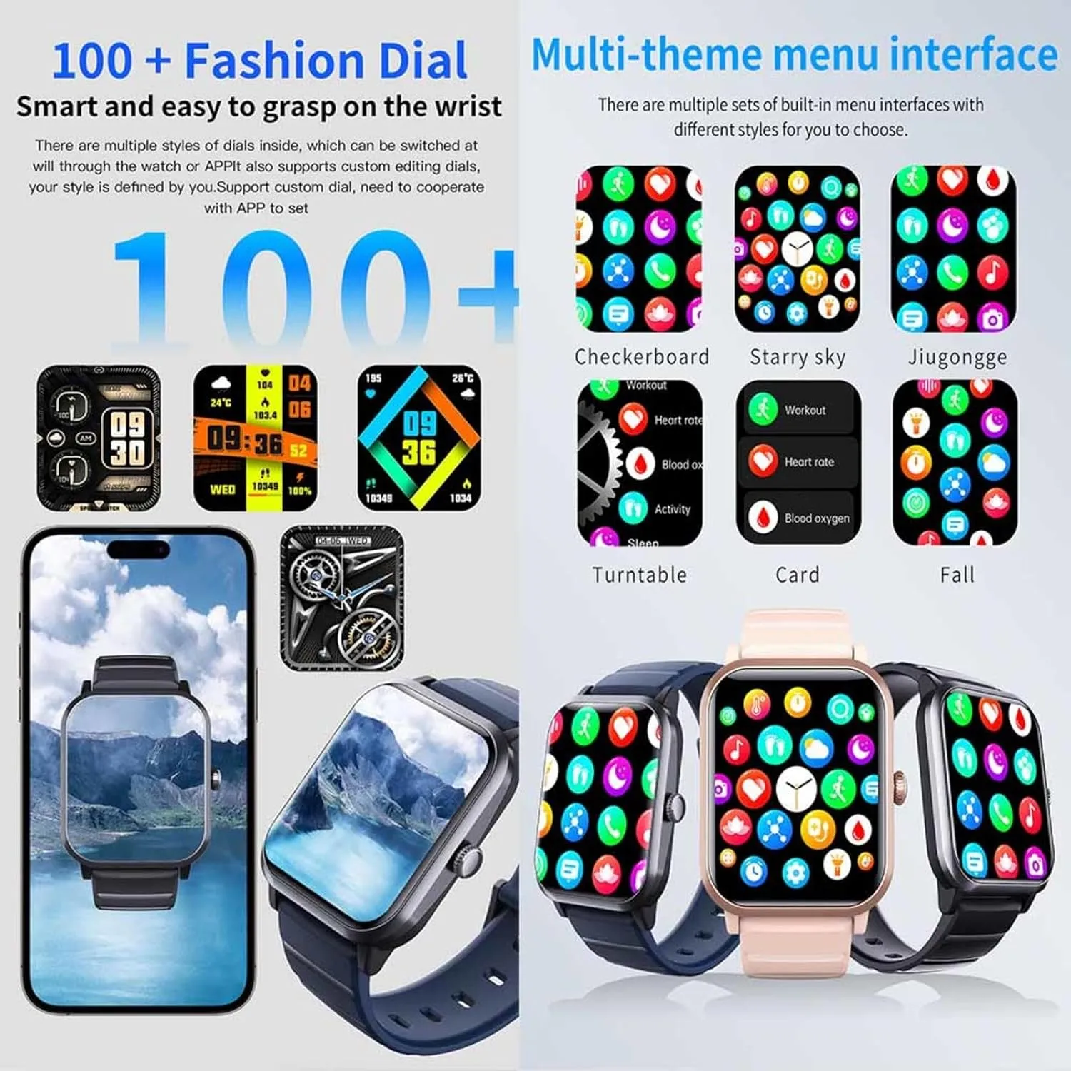Men - Heart Rate 1.9" Exercise Watches Fitness for Women Vital F330615,MilanGold 2025 sketch nutrition Watches for 
