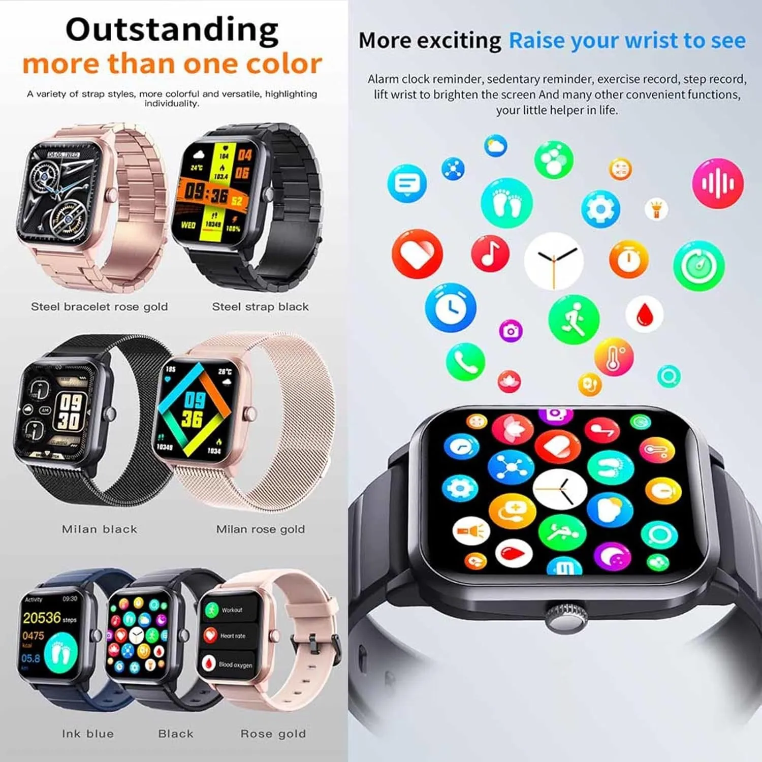 Men - Heart Rate 1.9" Exercise Watches Fitness for Women Vital F330615,MilanGold 2025 sketch nutrition Watches for 