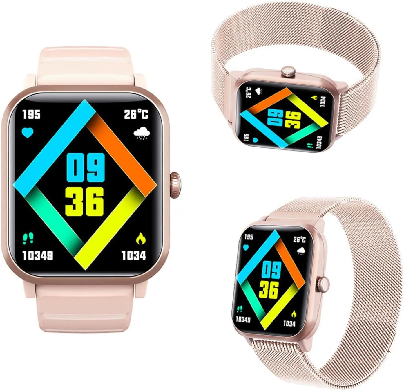 Men - Heart Rate 1.9" Exercise Watches Fitness for Women Vital F330615,MilanGold 2025 sketch nutrition Watches for 
