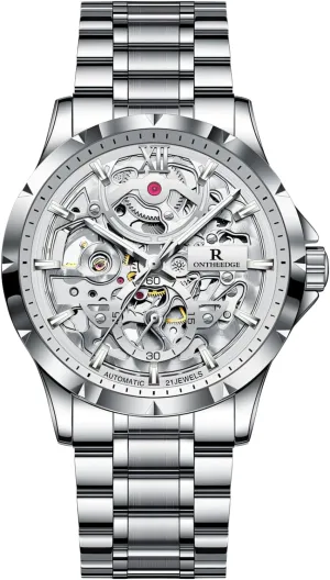 Men Hollow Out Self- Winding Mens therapy lop schedule Mechanical Watch Luxury Independent Seconds Dial Stainless Steel Luminous Skeleton Wristwatch Automatic Watches for 