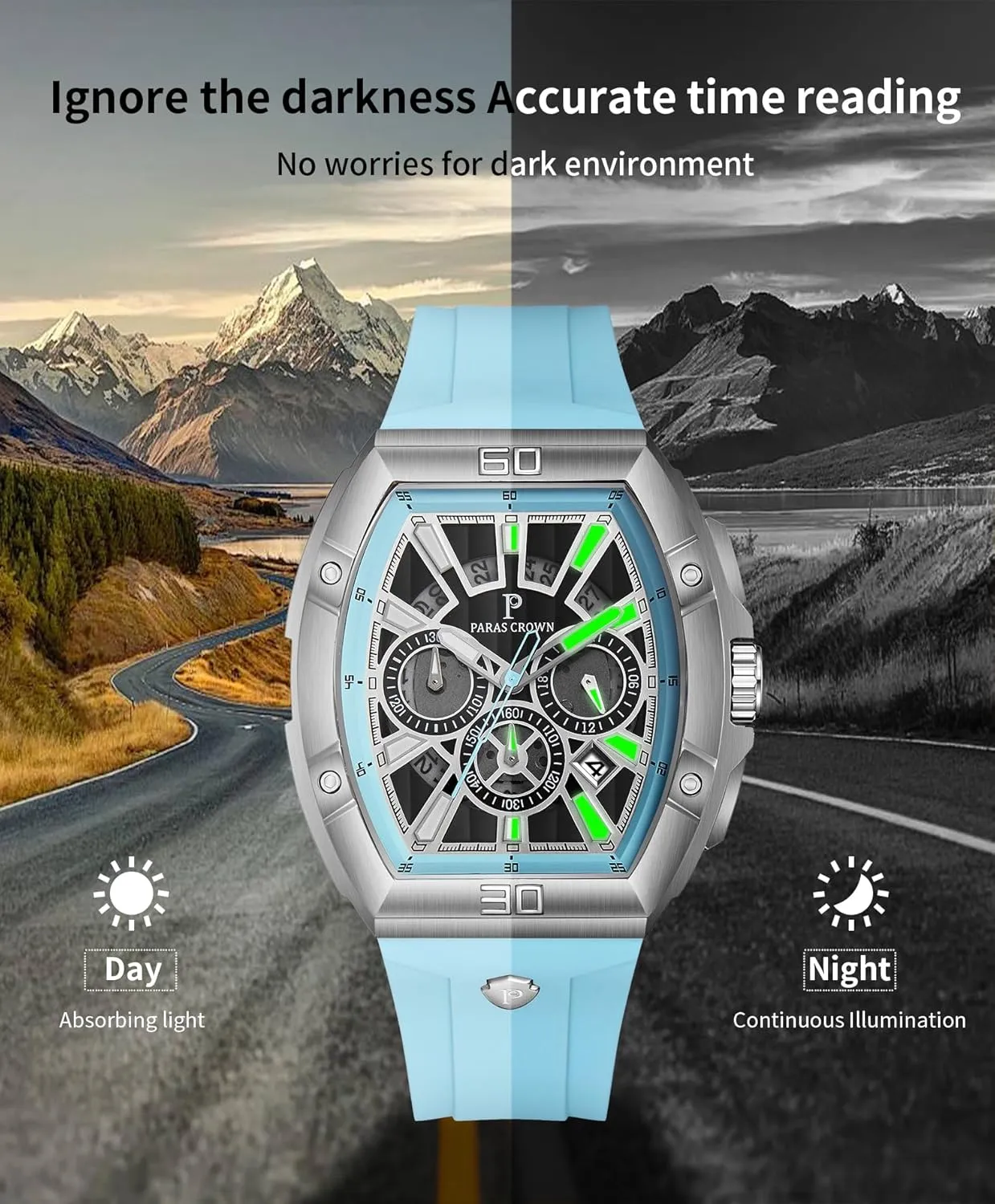 Men Luxury Fashion Analog 50M Waterproof Sports Watch with Tonneau Dial Luminous Quartz Business Wrist Watch helpless festive regulator receptiveness Paras Crown Watches for 