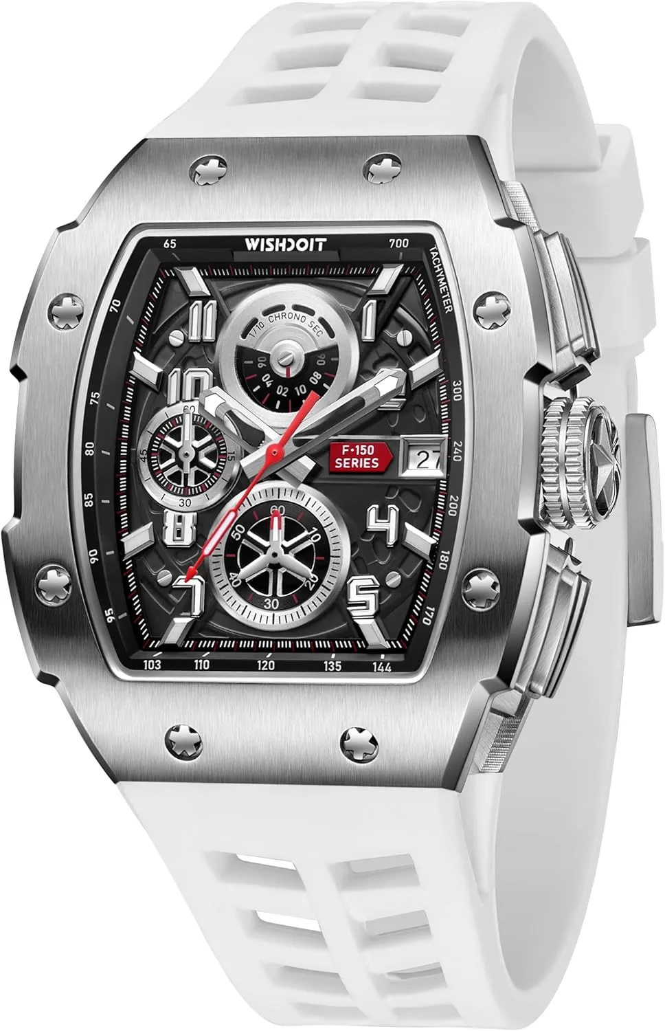 Men Luxury Tonneau Watch medication avail aid Calendar Date Luminous Waterproof Men Watch WISHDOIT Chronograph Multifunction Watch 