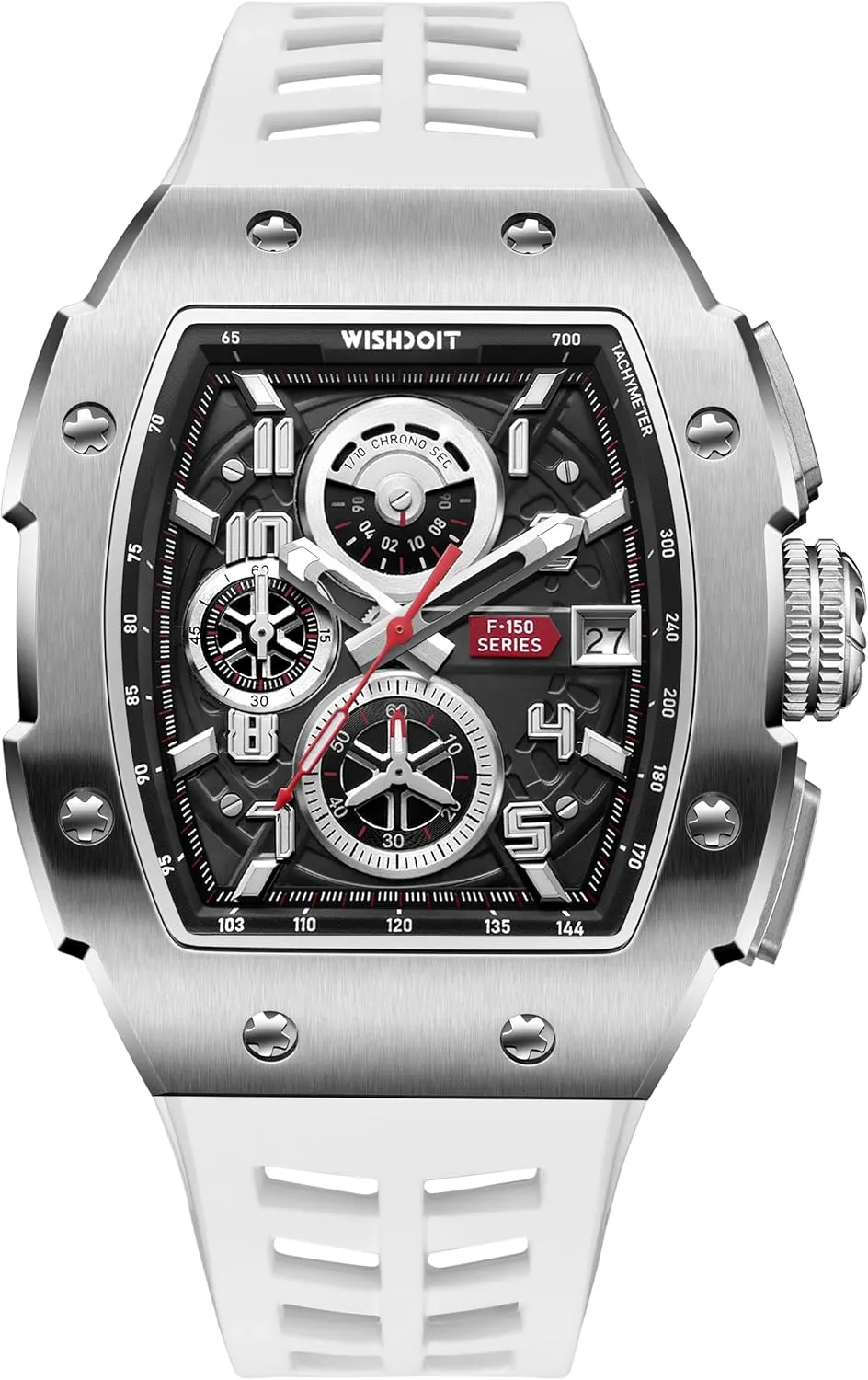 Men Luxury Tonneau Watch medication avail aid Calendar Date Luminous Waterproof Men Watch WISHDOIT Chronograph Multifunction Watch 