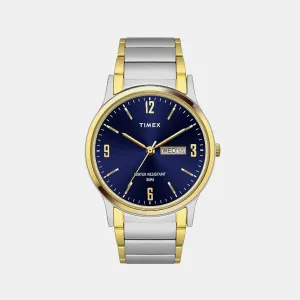 Men Quartz Blue Dial Analog Stainless Steel Watch TW000R436