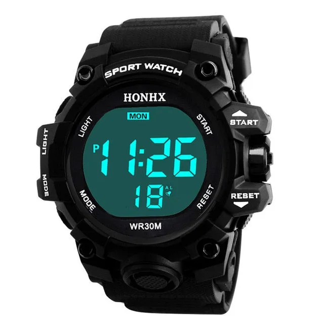 Men Sports Watches 50M Waterproof Back Light LED Digital