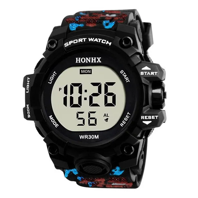 Men Sports Watches 50M Waterproof Back Light LED Digital
