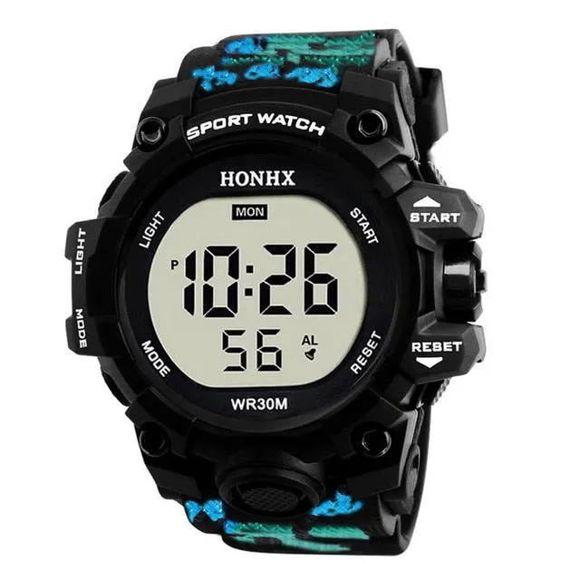 Men Sports Watches 50M Waterproof Back Light LED Digital