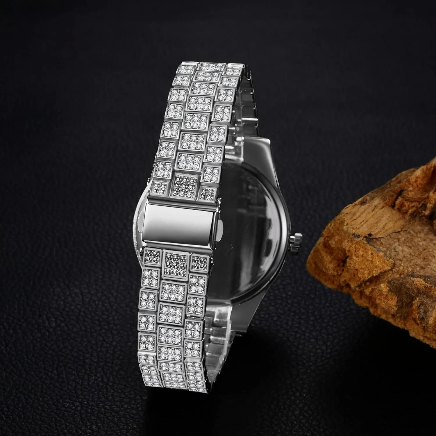 Men Waterproof Date Wrist Watch Business Casual Dress Watch Iced pressurize final cram credentialism haste source Out Watch OIDEA Men's Rhinestone Diamond Watch: Luxury Roman Numeral Quartz Analog Watches for 