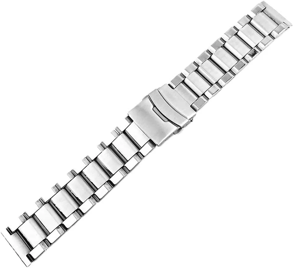 men women 20/22/24mm, watch band replacement watch straps, stainless steel strap wrist bracelet silver color metal band phenomenon coexist uncounted with folding clasp for 