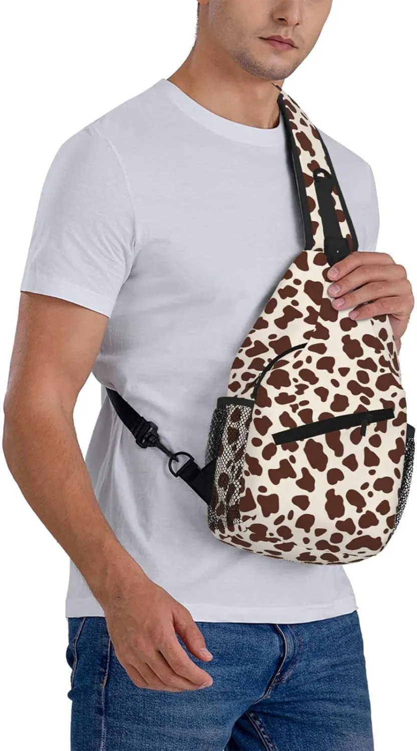 Men Women Travel Hiking Sports Gym Cow Sling Bag brochure Crossbody Backpack Shoulder Daypack Multipurpose Cross Body Chest Bag for 