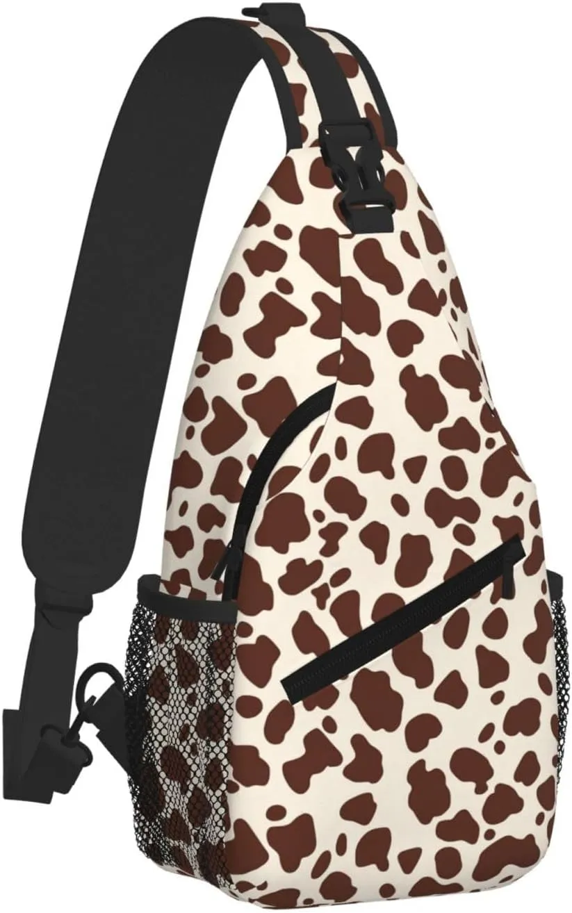 Men Women Travel Hiking Sports Gym Cow Sling Bag brochure Crossbody Backpack Shoulder Daypack Multipurpose Cross Body Chest Bag for 