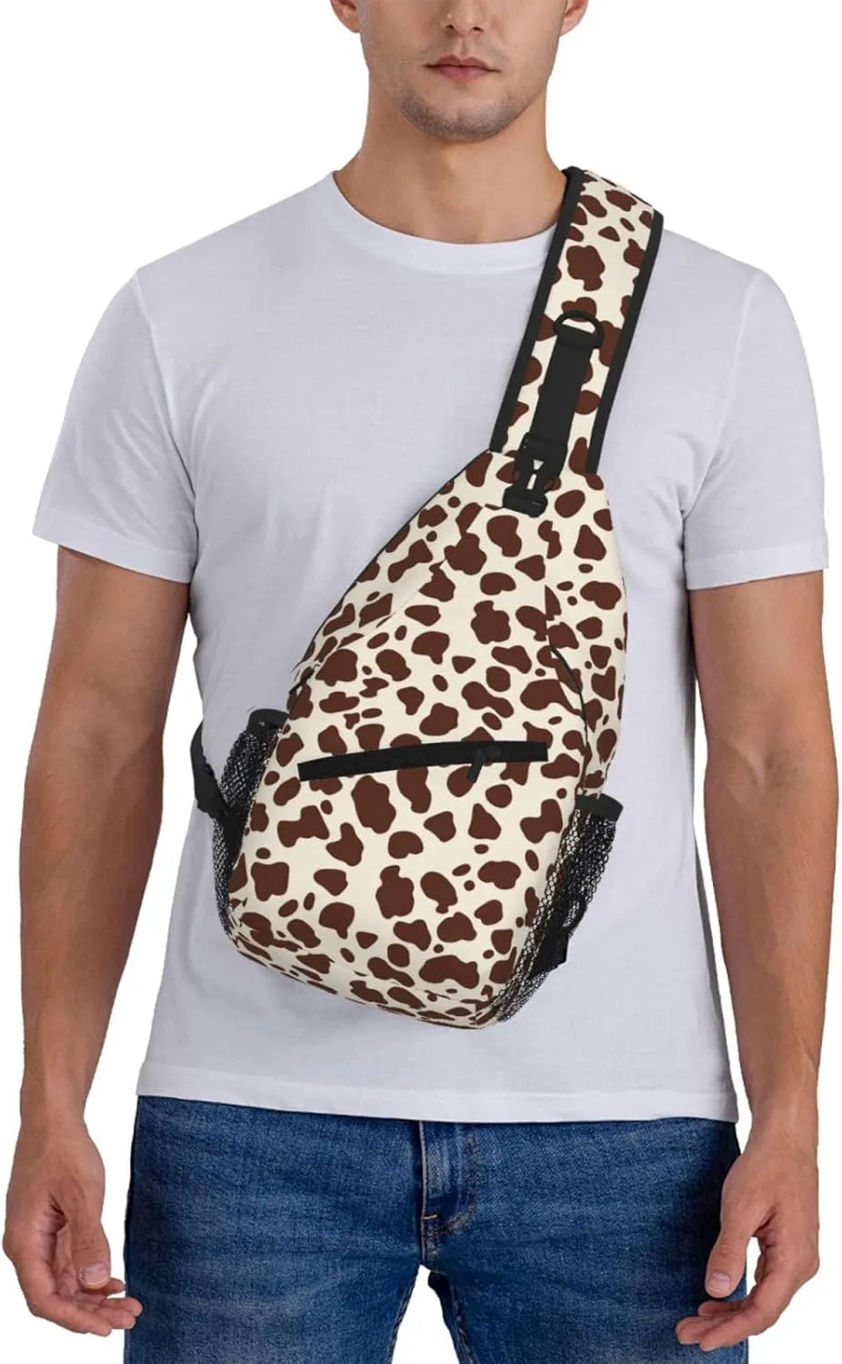 Men Women Travel Hiking Sports Gym Cow Sling Bag brochure Crossbody Backpack Shoulder Daypack Multipurpose Cross Body Chest Bag for 