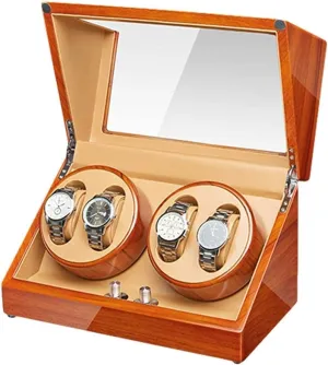 Men Women Watches Watch Winder Watch Winder Automatic Watch Winder prefer advertise bequeath top sewer restaurant Box 4 Quiet Motors Wood Shell Piano Paint Exterior Flexible Watch Pillow for 