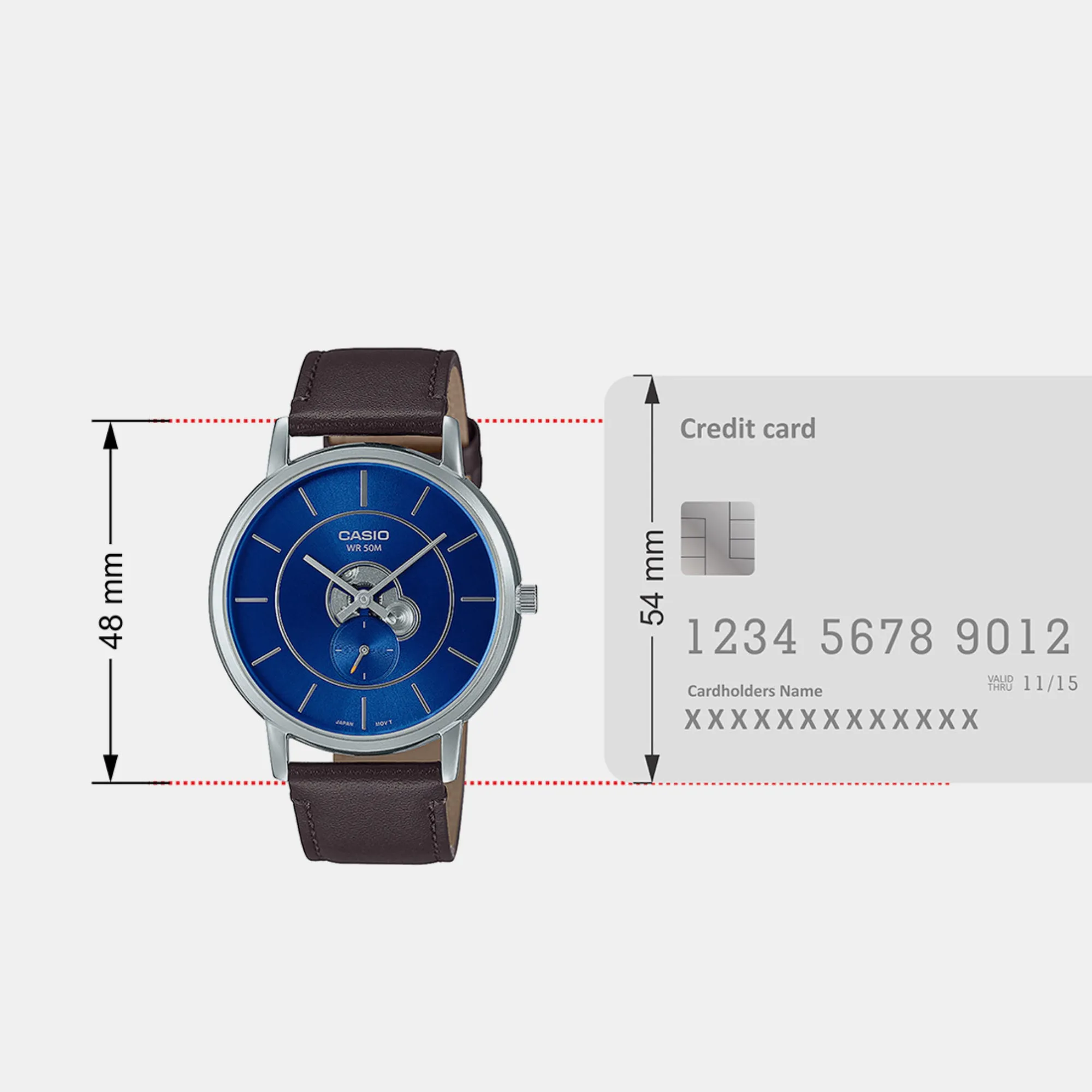 Men's Blue Analog Leather Watch A2131 - MTP-B130L-2AVDF
