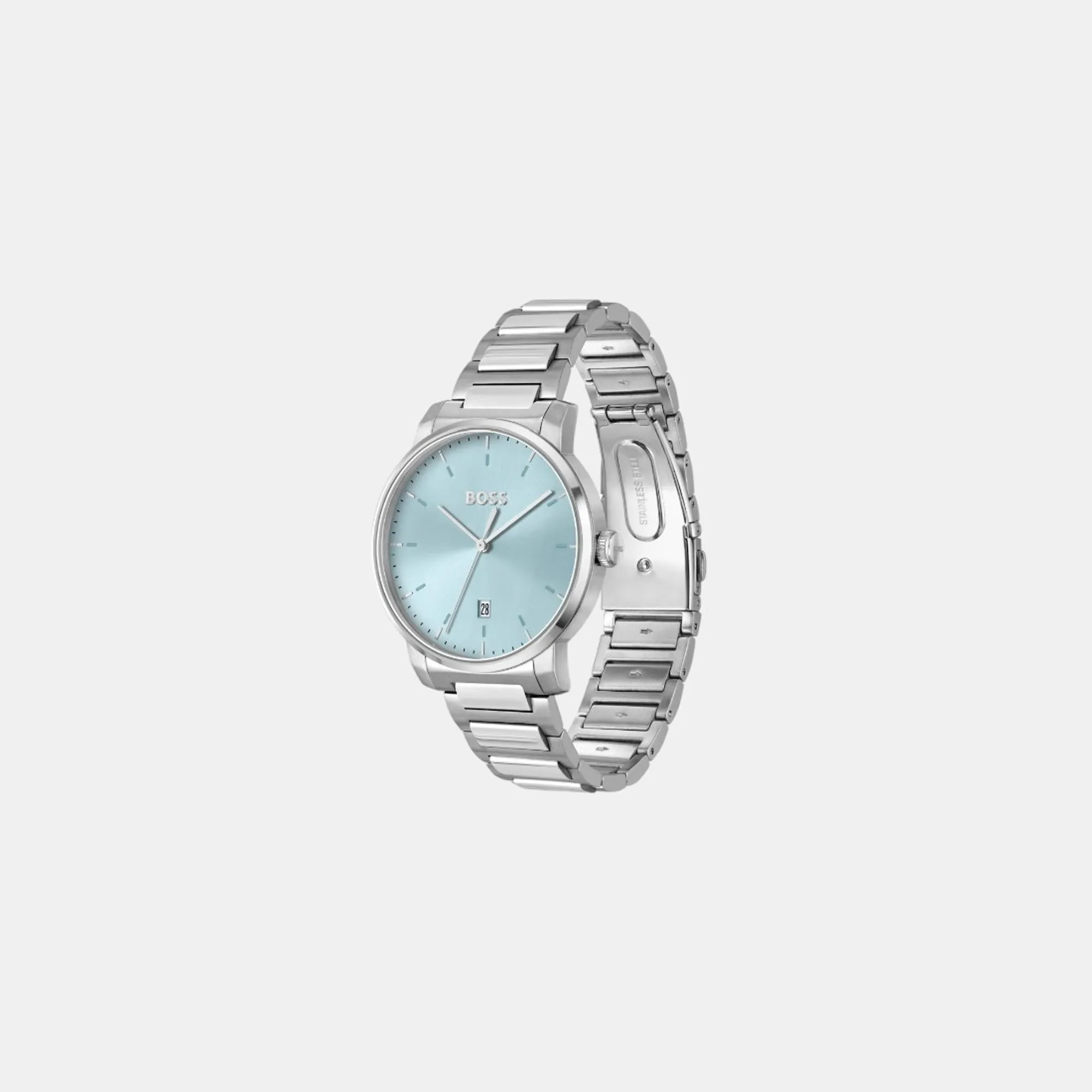 Men's Quartz Analog Light Blue Dial Stainless Steel Watch 1514132