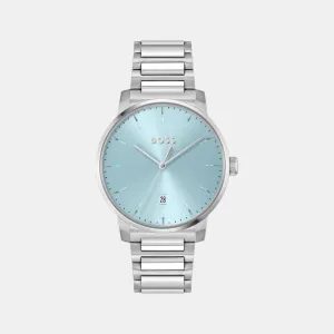 Men's Quartz Analog Light Blue Dial Stainless Steel Watch 1514132