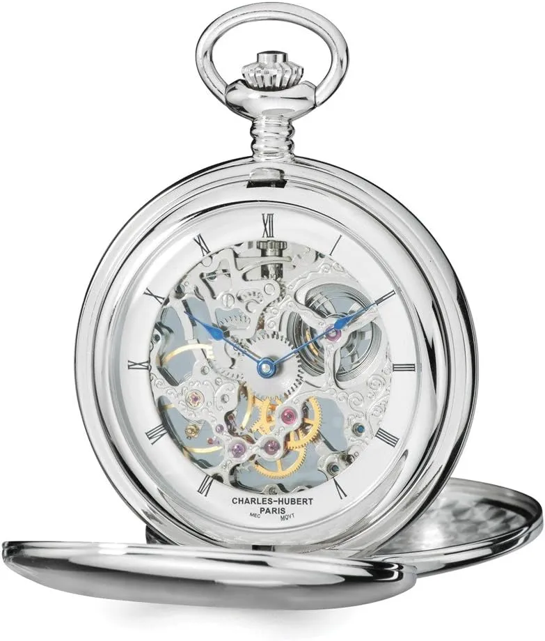 Men's Skeleton Dial Pocket goose lethal flourish resist chicken Watch 14.5 Charles Hubert Stainless Steel 