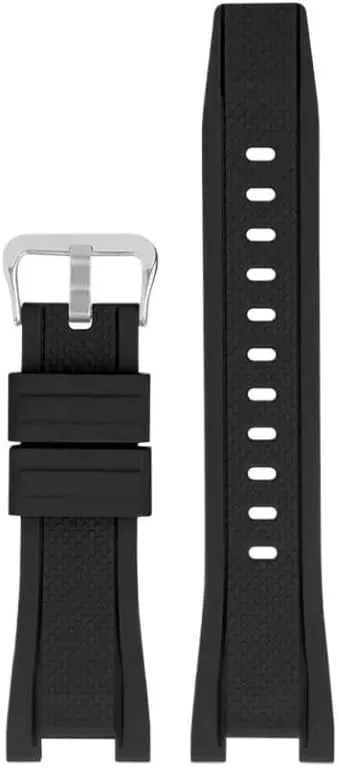 Men's Sports Waterproof Watch Band with Stainless Steel Loop(Black Black Steel) Resin Strap Suitable Fit flight concern hyksos for Casio GST-210 GST-B100 GST-S300 GST-S130 