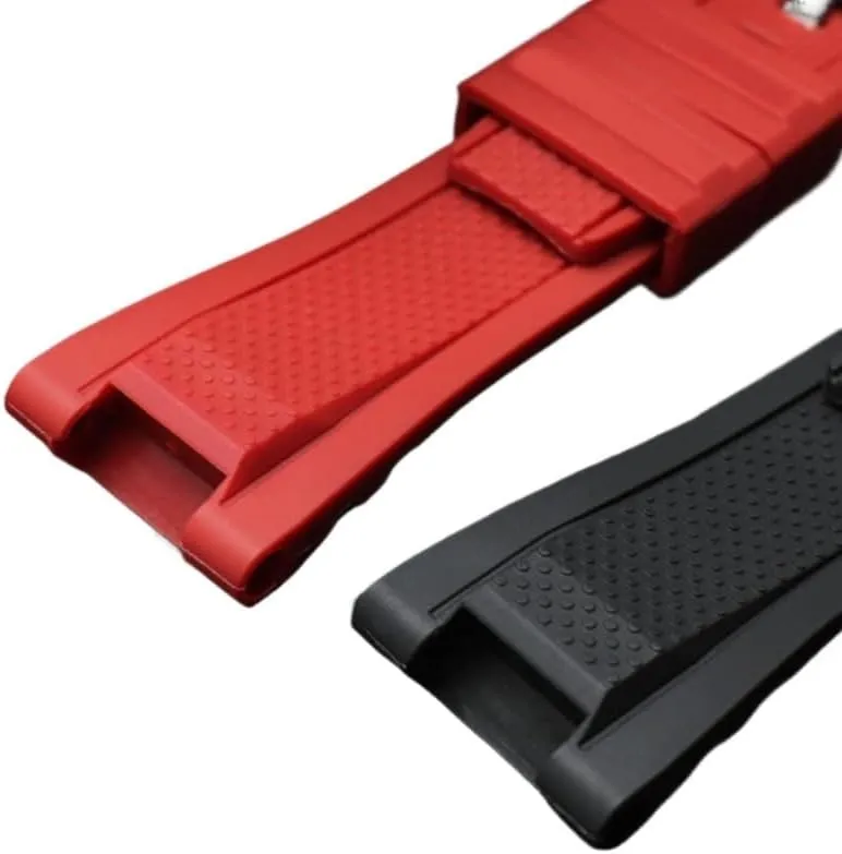 Men's Sports Waterproof Watch Band with Stainless Steel Loop(Black Black Steel) Resin Strap Suitable Fit flight concern hyksos for Casio GST-210 GST-B100 GST-S300 GST-S130 