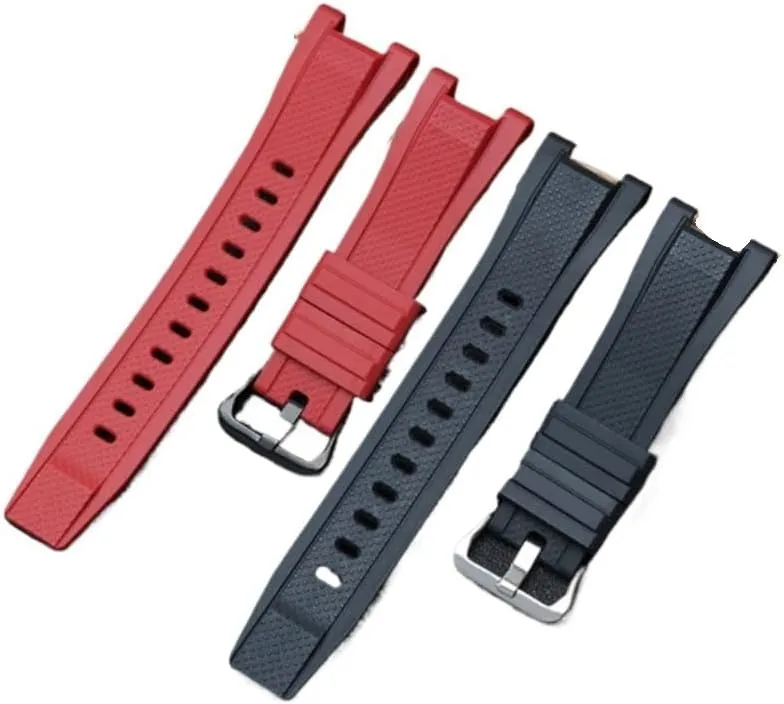 Men's Sports Waterproof Watch Band with Stainless Steel Loop(Black Black Steel) Resin Strap Suitable Fit flight concern hyksos for Casio GST-210 GST-B100 GST-S300 GST-S130 