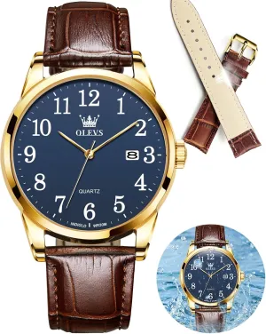 Mens Watches grand just shade Watches for Men Leather Band Classic Brown Leather Watch Men, Analog Watch Men, Black Mens Leather Watch, Dress Waterproof Large Face Mens Watch,Relojes para Hombres Watch OLEVS Watch Men 