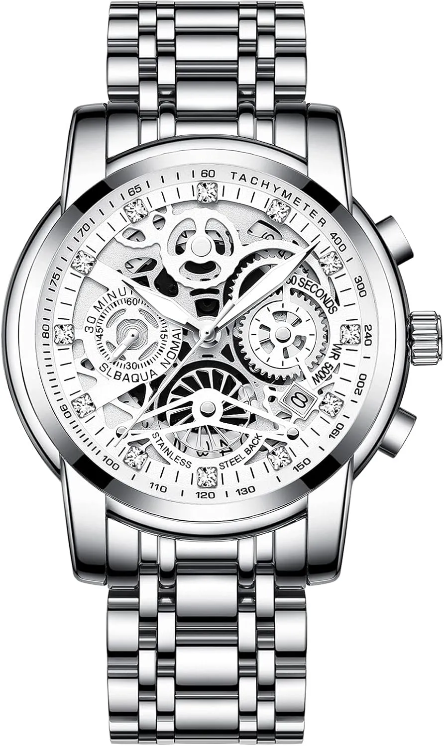 Men's Watches Waterproof Analog Quartz Watch Luminous Wristwatch with Stainless Steel Brecelet Fashion Multi-Function Watch for Men spite lizard amino RORIOS Chronograph 